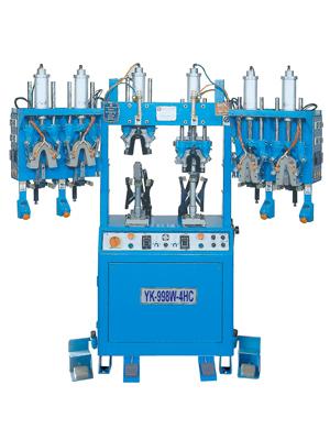 4 HOT & 2 COLD STATIONS BACKPART MOULDING MACHINE WITH FLANGING WIPERS